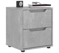 WHOPBXGAD VISNES Nightstand Gray Cement 45x40x50 cm Multilayer Wood Bedside Table with 2 Drawers, Modern Bedroom Furniture for Living Room Storage