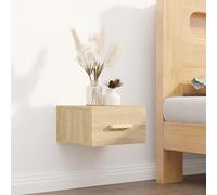 WHOPBXGAD Wall Mounted Nightstand Sonoma Oak 35x35x20 cm Multilayer Wood Modern Floating Bedside Table with 60kg Load Capacity for Small Spaces Living Room Bedroom