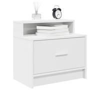 WHOPBXGAD White Nightstand with Drawer 51x31x47 cm Modern Bedside Table Sturdy Particle Board Storage Cabinet for Bedroom Living Room Home Furniture