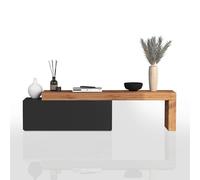 WHOUS Mobile Porta TV CHRONOS per Soggiorno con 1 Anta a Ribalta, Mobile Tv Regolabile per Salotto in Legno, 180/290x40x51 cm, Antracite Opaco e Rovere