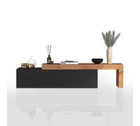 WHOUS Mobile Porta TV CHRONOS per Soggiorno con 1 Anta a Ribalta, Mobile Tv Regolabile per Salotto in Legno, 190/350x40x51 cm, Antracite Opaco e Rovere