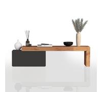 WHOUS Mobile Porta TV CHRONOS per Soggiorno con 1 Anta a Ribalta, Mobile Tv Regolabile per Salotto in Legno, 180/260x40x51 cm, Antracite Opaco e Rovere