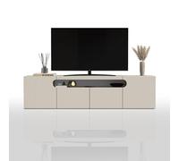 WHOUS Mobile Porta TV REAL per Soggiorno con 4 Ante, Mobile Tv per Salotto in Legno, 240x40x60 cm, Cashmere
