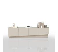 WHOUS Mobile Porta TV VELA per Soggiorno con 4 Ante e 2 Vani Interni, Mobile Tv per Salotto in Legno, 180x35x45,4 cm, Cashmere