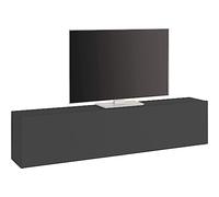 WHOUS - Mobile TV MARUSKA per Soggiorno 180x30x40 cm - Mobile Tv Soggiorno da Terra con 1 Anta a Ribalta e 2 Vani Porta Oggetti - Mobile Porta Tv Soggiorno Classico Antracite Opaco