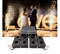 WHRAOY 4/6/8 Pezzi Macchina per Fuochi D'Artificio A Freddo, Ricevitore Pirotecnico Freddo, Macchina per Fontana di Scintille, 2 di Controllo Remoto Wireless+ Valigia, per Matrimoni,8pcs