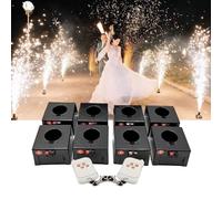 WHRAOY Macchina per Fuochi D'Artificio A Freddo, 4/6/8 Canali Mini Macchina per Fuochi D'Artificio A Fontana Fredda, con 2 Telecomando Senza Fili+ Valigia, Distanza del Telecomando: 100 M,8cues