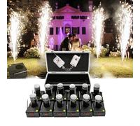 WHRAOY Mini Base per Fuochi D'artificio -con Valigia, 4/6/8/12 Ricevitore +2 Telecomando, Ricevitore Pirotecnico A Freddo, Macchina per Fontana di Scintille, per Il Palco della Festa,12pcs