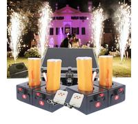 WHRAOY Mini Base per Fuochi D'artificio -con Valigia, 4/6/8/12 Ricevitore +2 Telecomando, Ricevitore Pirotecnico A Freddo, Macchina per Fontana di Scintille, per Il Palco della Festa,4pcs