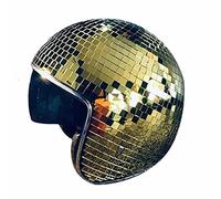 Whrcy Cappello Ball Disco,Casco di palla da discoteca , casco da discoteca con visiera retrattile, caschi da discoteca vetro specchio glitterato, splendidi caschi per DJ,festa, danza, discoteca