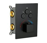 WHSHOWER Valvola deviatrice termostatica a 3 vie per doccia, rubinetto della doccia, valvola per rubinetto del bagno, colore: nero opaco, può utilizzare tutte le funzioni alla volta