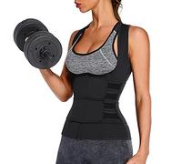 WHSPORT Donna Regolabile Shapewear Corsetto Bustino Vita Trainer Cincher Corpo Shaper con con Zip Snellente Sportivo (Color : Black, Size : 3XL)