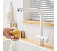 WHSY127 Gray 3 Way Kitchen Faucet with Swivel Spout Dual Lever Control Stylish Black Finish Easy Installation Home And Commercial Use Beautiful