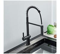 WHSY127 Matte Black Stainless Steel Pull Down Kitchen Retractable Sprayer Sink Tap for Home And Camper - Easy Installation Beautiful