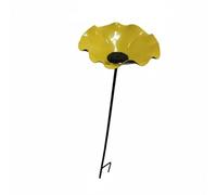 Whtkoph Decorative Feeder Stake Supporto per Uccelli Artigianale Forma di Fiore Ciotola da Bagno Semplice Elemento Decorativo Adatto per Cortile Terrazza Giardino, Array, Giallo