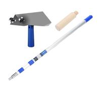 Whtkoph Frattazzo Angolare per Intonaco con Manico in Legno Alluminio Acciaio Resistente Strumento per Rifinitura Interne di Raccolta Del Materiale Ad, 3.6 M Rod