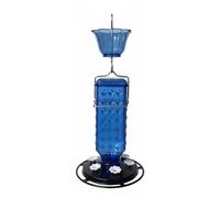 Whtkoph Mangime per Uccelli Diamante Lucido per Mangiatoia Struttura Solida Contro Agenti Atmosferici Largo Apertura Bottiglia Design Ornamentale Adatto a Patio Balcone Decorazione Esterna, Blu