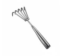 Whtkoph Rastrello Inox per Raccolta Conchiglie Scavo Argilla Manico Pratico Tine Lunghe Adatto per Esploratori in Spiaggia Bambini Foraggiatori Professionisti E Famiglie , Rastrello A Cinque Denti