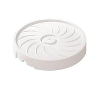 Whtkoph Supporto Rotondo per Piante con Ruote, Adatto Sia per Interni Che per Esterni, con Vassoio Raccogligocce Integrato, Bianco, 33x6.5 Cm