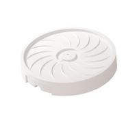 Whtkoph Supporto Rotondo per Piante con Ruote, Adatto Sia per Interni Che per Esterni, con Vassoio Raccogligocce Integrato, Bianco, 43 Cmx6.5 Cm