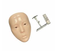 Whtkoph Tavola Trucco Pratica Viso 3D Supporto Addestramento Pelle Silicone Manichino Cosmetico Riutilizzabile Pulizia con Detergente per Scuole di Estetica