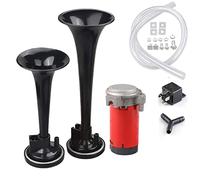 WHTOHY™ Clacson universale da 12 V con kit compressore Clacson a doppio tono da 12 V 178 dB per camion, autocarri, treni, barche, auto, mot