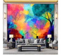 WHUOEUCO Carta da Parati 3D Cancello In Ferro Colorato Ad Albero 350x256 cm Fotomurali in TNT Murale alla Moda, Decorazione da Muro Poster Gigante Design Carta per Pareti
