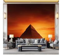 WHUOEUCO Carta da Parati 3D Piramide Del Tramonto 200x140 cm Fotomurali Non Tessuto, Murale Poster Moderna Decorazione per Camera da letto, Soggiorno, Camera dei Bambini