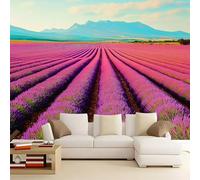 WHUOEUCO Carta da parati Fotografica Lavanda Di Provenza 300x210 cm Fotomurali Tessuto Non Tessuto, Decorazione Murale Carta da parati per Soggiorno Camera Da Letto Ufficio