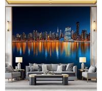 WHUOEUCO Carta Da Parati Fotomurali Empire State Building New York City 500x280 cm Murale Poster Non Tessuto 3D per Camera Da Letto Ristorante Soggiorno Parete di Sfondo TV Decorazione