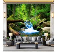 WHUOEUCO Carta Da Parati Fotomurali Paesaggio Del Fiume Nella Giungla 350x256 cm Murale Poster Non Tessuto 3D per Camera Da Letto Ristorante Soggiorno Parete di Sfondo TV Decorazione
