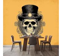 WHUOEUCO Carta Da Parati Fotomurali Signor Teschio 200x140 cm Murale Poster Non Tessuto 3D per Camera Da Letto Ristorante Soggiorno Parete di Sfondo TV Decorazione