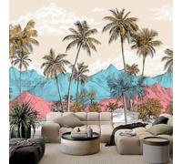 WHUOEUCO Carta da Parati Moderna palme delle isole tropicali 250x175 cm Fotomurali Arte 3D Non Tessuto, Fotografica Murale Carta da parati per Camera Letto, Soggiorno