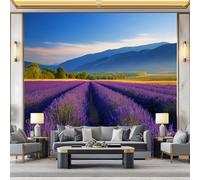 WHUOEUCO Carta da Parati Murale Lavanda Di Provenza 500x280 cm Fotomurali Effetto 3D, Poster Carta da Parati Decorazione per Camera dei Bambini Soggiorno Camera da Letto