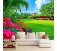 WHUOEUCO Carta da Parati Murale Piante E Fiori Del Maniero 350x256 cm Fotomurali Effetto 3D, Poster Carta da Parati Decorazione per Camera dei Bambini Soggiorno Camera da Letto