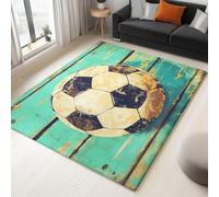WHUOEUCO Tappeto Moderno 80x150cm Tabellone Da Calcio Vintage In Legno Tappeti per Salotto Lavabile, Tappeto Pelo Corto Antiscivolo Morbido per Soggiorno Camera da Letto Casa Decorare