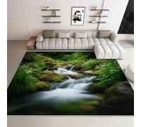 WHUOEUCO Tappeto Moderno Fiori Del Fiume Nella Giungla 160x230cm Tappeti per Salotto Lavabile, Tappeto Pelo Corto Antiscivolo Morbido per Soggiorno Camera da Letto Casa Decorare