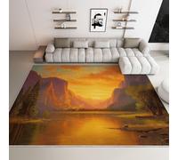 WHUOEUCO Tappeto per Soggiorno Paesaggio Della Valle Del Tramonto 180x240cm Tappeti Salotto Pelo Corto Moderno, Tappeto Lavabile Antiscivolo Morbido per Camera, Cucina, Sala da Pranzo