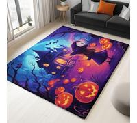WHUOEUCO Tappeto Salotto 120x180cm Castello Della Strega Di Halloween Morbido Tappeto Scendiletto Camera da Letto Tappeti Lavabili per Soggiorno Cameretta Bambino Ufficio
