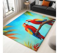 WHUOEUCO Tappeto Salotto 120x180cm Pappagallo Della Giungla Tropicale Morbido Tappeto Scendiletto Camera da Letto Tappeti Lavabili per Soggiorno Cameretta Bambino Ufficio