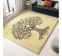 WHUOEUCO Tappeto Salotto 160x230cm Albero Della Vita Beige Lavabile in Lavatrice Tappeto Pelo Corto Moderno, Tappeti Antiscivolo per Soggiorno Camera Sala da Pranzo