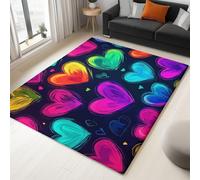 WHUOEUCO Tappeto Salotto 60x120cm Gradiente Graffiti D'Amore Lavabile in Lavatrice Tappeto Pelo Corto Moderno, Tappeti Antiscivolo per Soggiorno Camera Sala da Pranzo