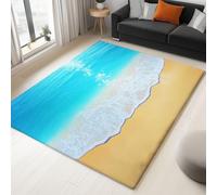 WHUOEUCO Tappeto Salotto 60x120cm Paesaggio Della Spiaggia Dell'Oceano Morbido Tappeto Scendiletto Camera da Letto Tappeti Lavabili per Soggiorno Cameretta Bambino Ufficio