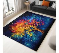 WHUOEUCO Tappeto Salotto 80x150cm Albero Della Vita Colorato Morbido Tappeto Scendiletto Camera da Letto Tappeti Lavabili per Soggiorno Cameretta Bambino Ufficio