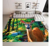 WHUOEUCO Tappeto Salotto Cervo Animale Della Foresta 60x120cm Lavabile in Lavatrice Tappeto Pelo Corto Moderno, Tappeti Antiscivolo per Soggiorno Camera Sala da Pranzo
