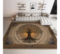WHUOEUCO Tappeto Salotto Moderno Albero Della Vita Marrone 180x240cm Tappeti Pelo Corto Stampa 3D, Tappeto Grandi Morbido Antiscivolo per Soggiorno Camera da Letto Corridoio