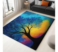 WHUOEUCO Tappeto Soggiorno 80x150cm Albero Della Vita Fantasy Tappeti Camera da Letto Lavabile, Tappeto Salotto Antiscivolo Grandi, Tappeti Pelo Corto con Stampa 3D