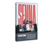 WHWRHQ Ayrton Senna - Poster artistico con ritratto di Formula 1 F1 con autista di auto da corsa vintage, decorazione per camera da letto, ufficio, camera da letto, regalo, 50 x 75 cm