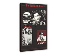 WHWRHQ Ayrton Senna - Poster artistico con ritratto di Formula 1 F1 con autista di auto da corsa vintage, decorazione per camera da letto, ufficio, camera da letto, regalo, 50 x 75 cm