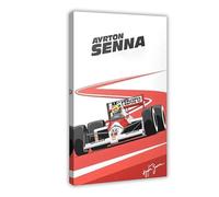 WHWRHQ Ayrton Senna - Poster artistico con ritratto di Formula 1 F1 con autista di auto da corsa vintage, decorazione per camera da letto, ufficio, camera da letto, regalo, 40 x 60 cm